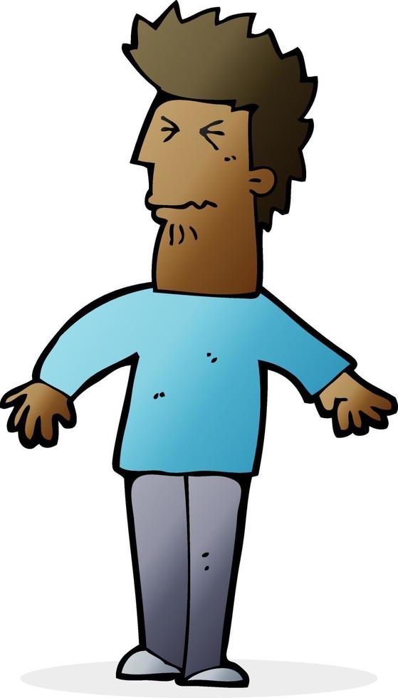 cartoon stressed man vector