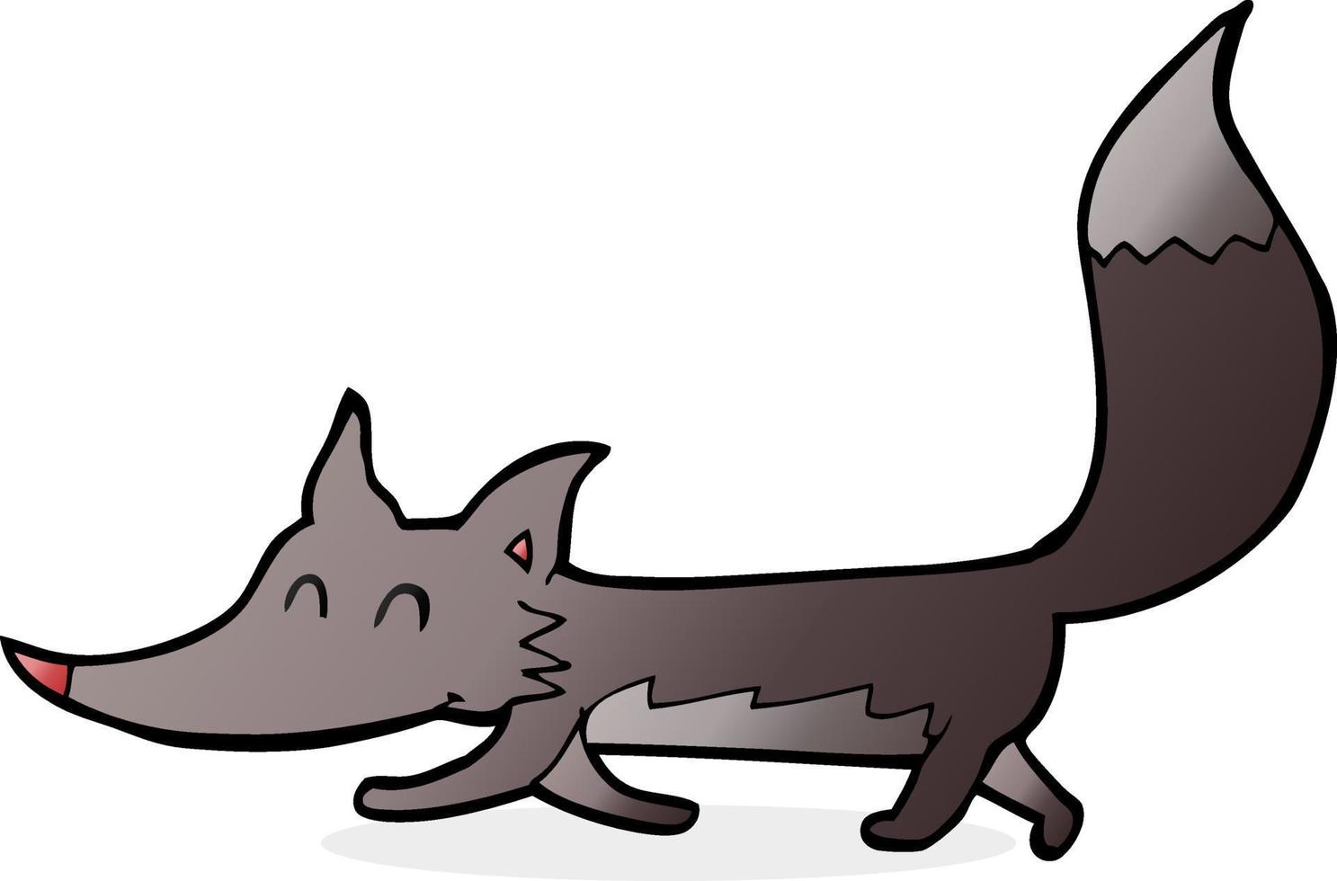 cartoon little wolf vector