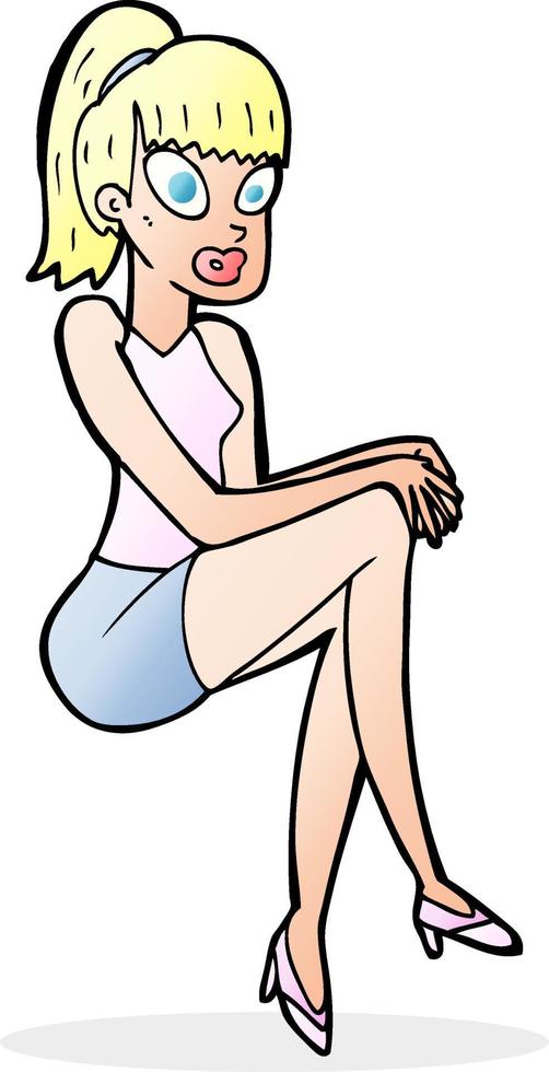 cartoon pretty woman vector