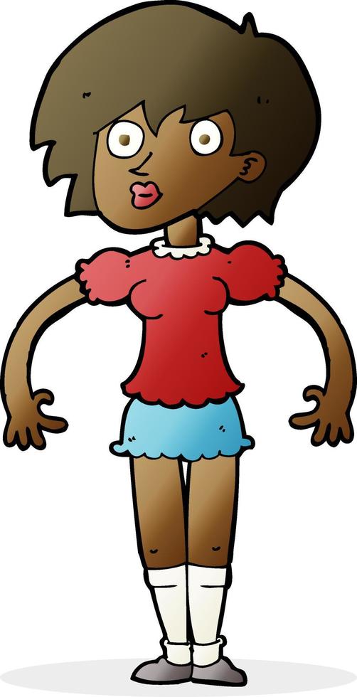 cartoon surprised woman vector