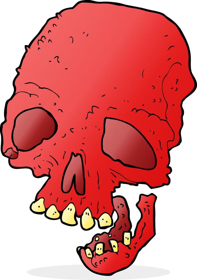 cartoon spooky skull vector