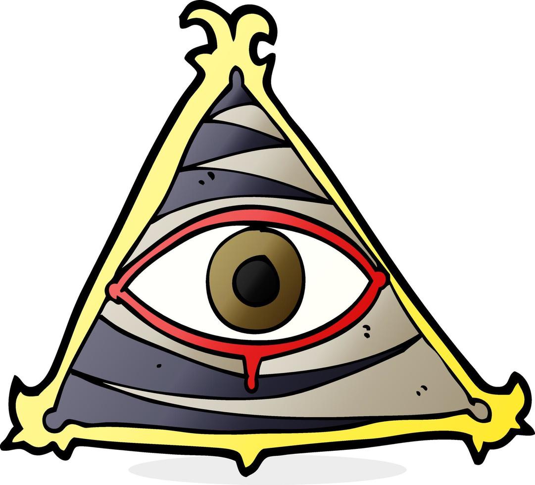 cartoon mystic eye symbol vector