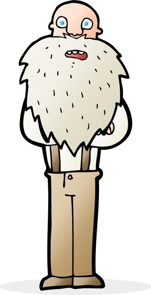 cartoon bearded old man vector