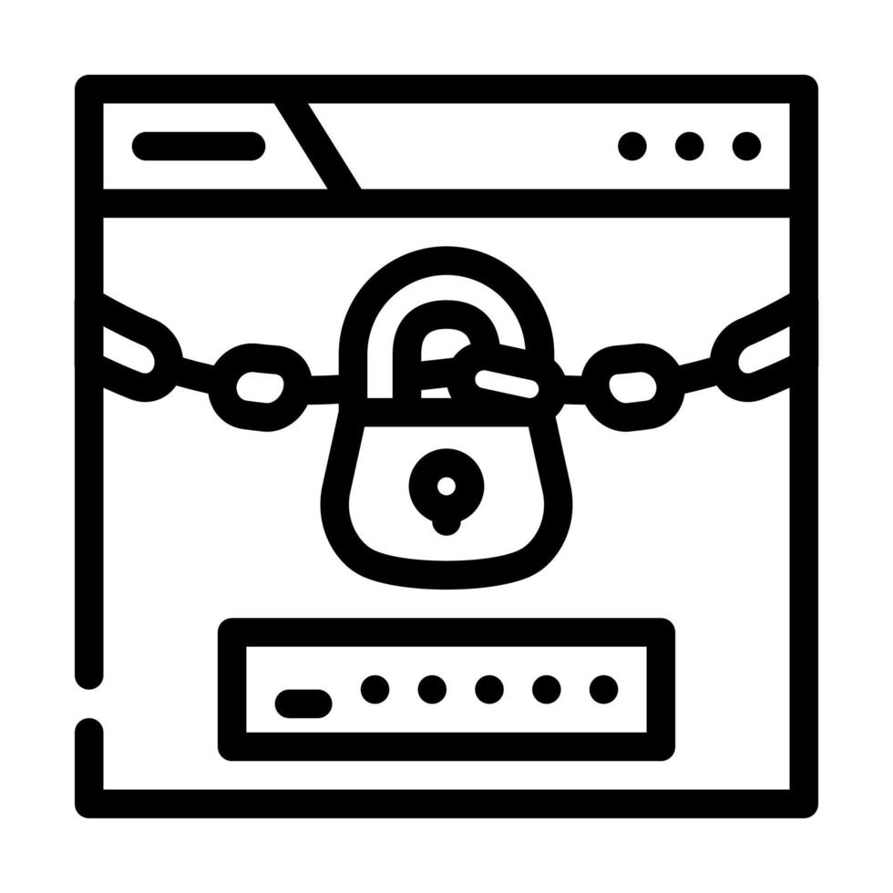 password lock line icon vector illustration line