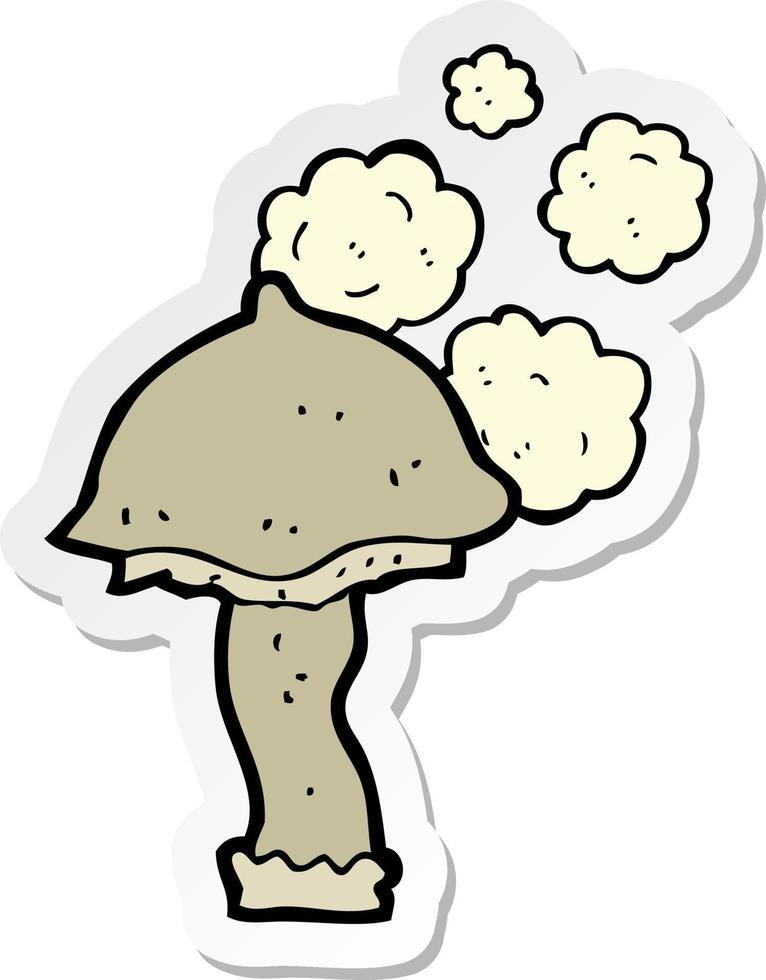 sticker of a cartoon mushroom vector