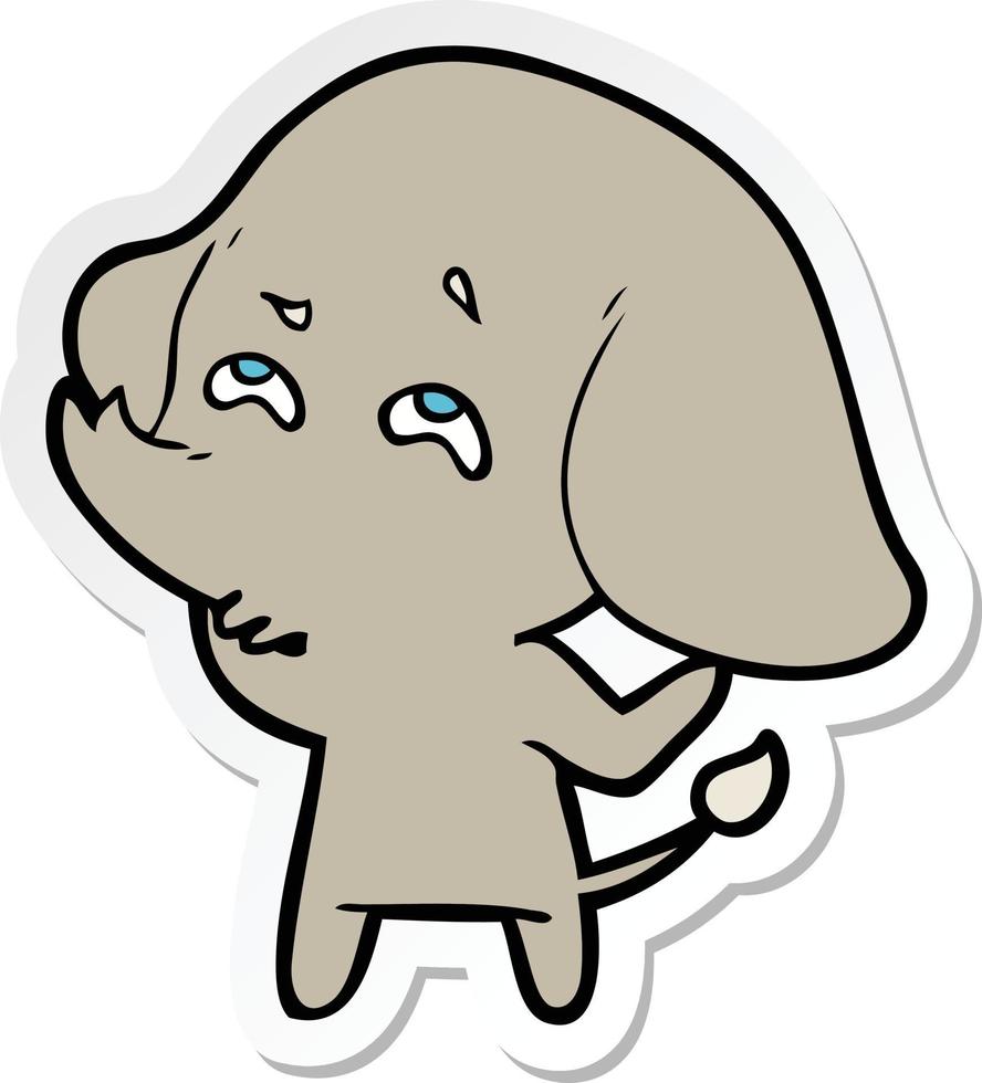 sticker of a cartoon elephant remembering vector