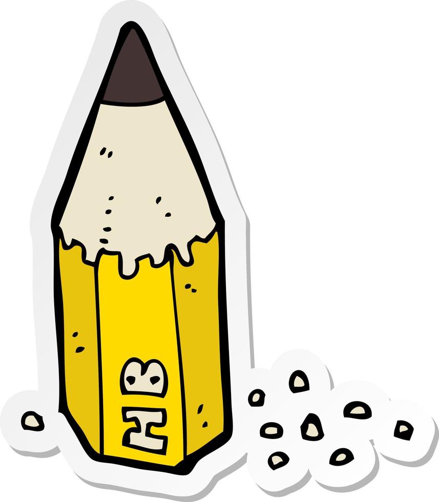 sticker of a cartoon pencil stub vector