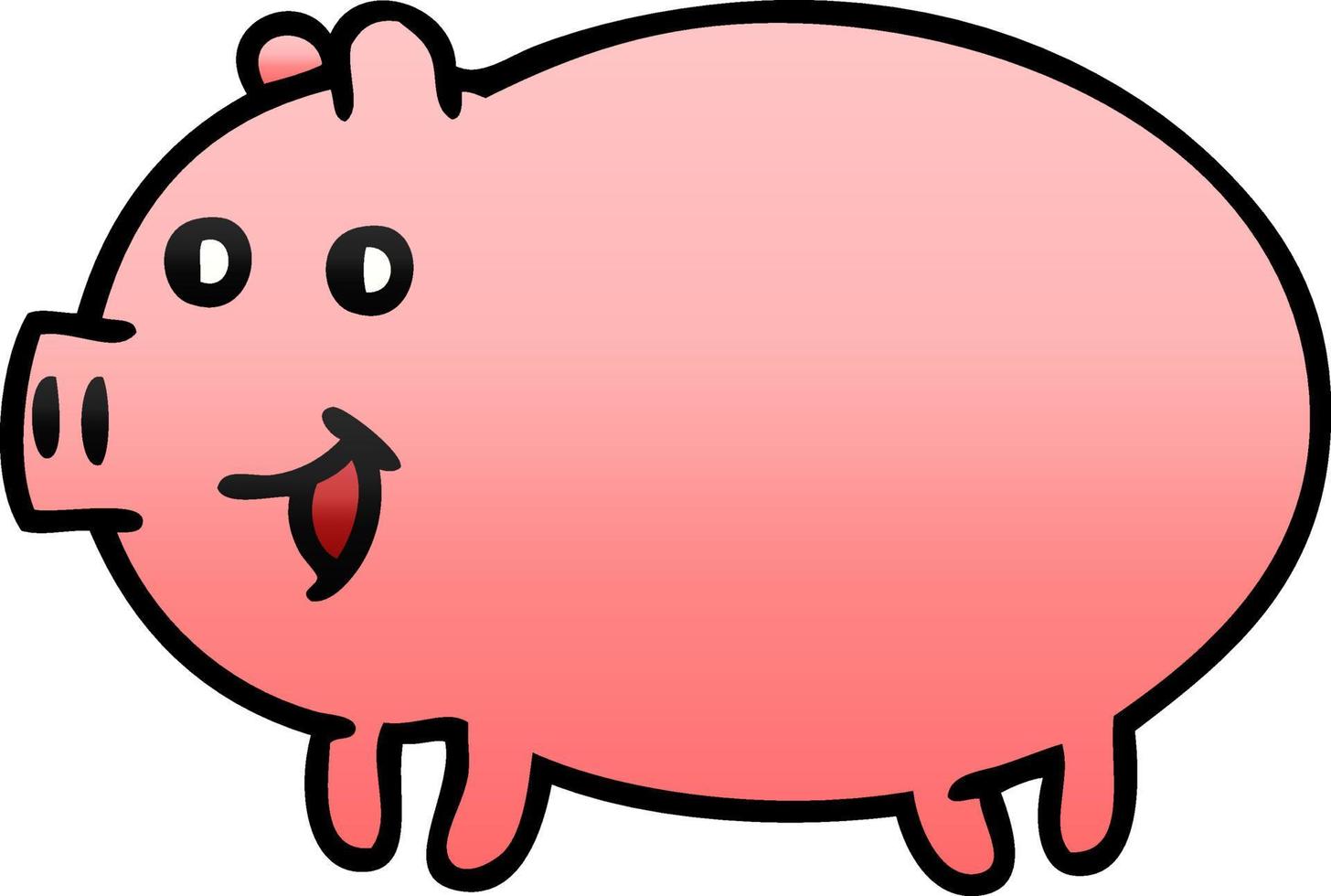 gradient shaded cartoon pig vector