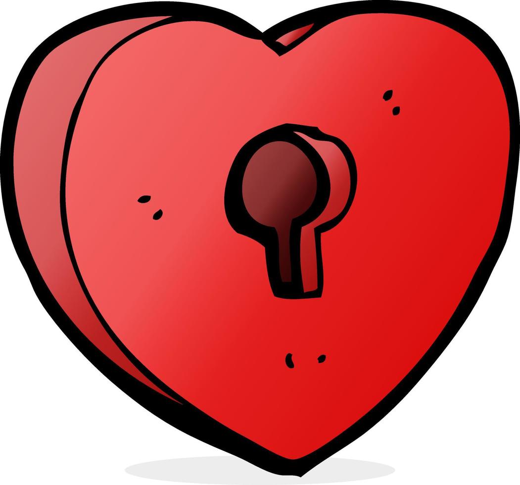 cartoon heart with keyhole vector