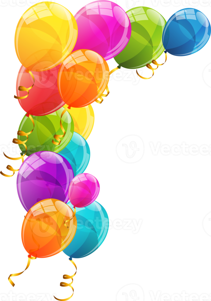 illustration vectorielle de couleur ballons brillants fond png