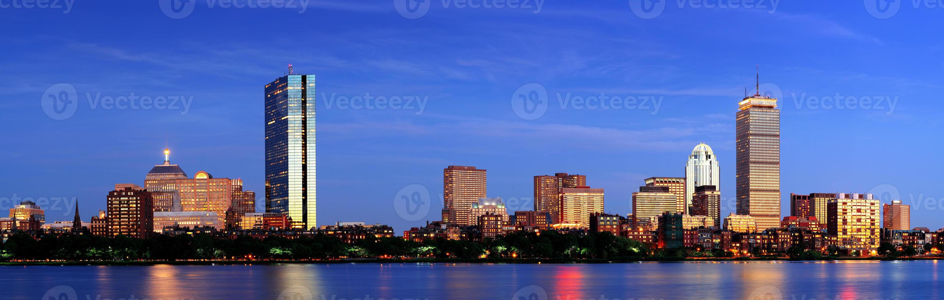 Boston night scene panorama photo