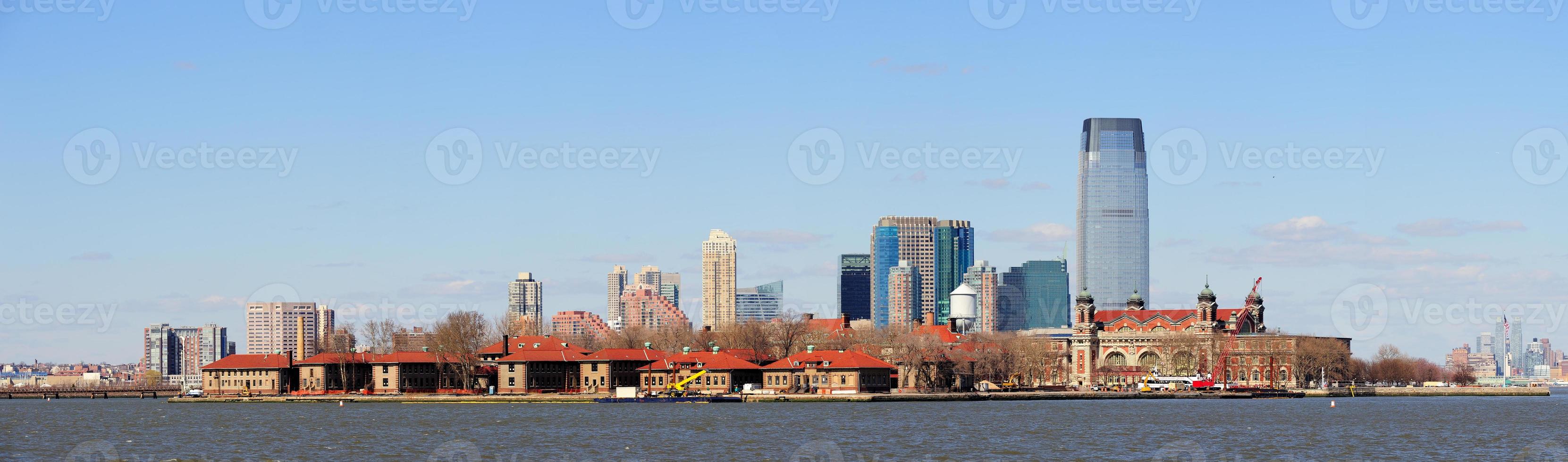 horizonte de nueva jersey desde el centro de manhattan de la ciudad de nueva york foto