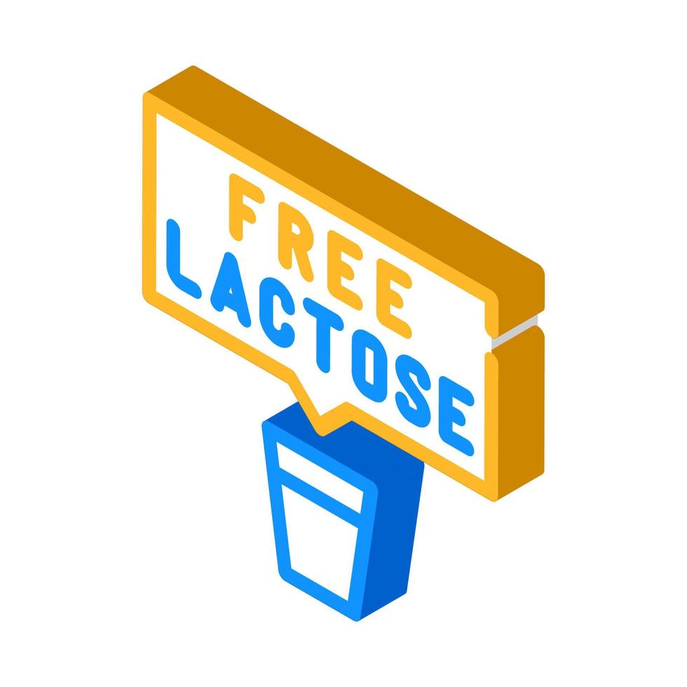 ilustración de vector de icono isométrico de leche libre de lactosa