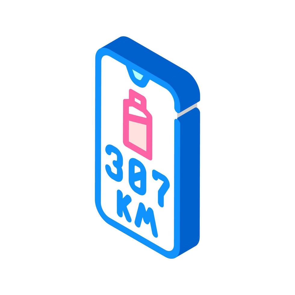 monitoring battery health and charge phone app isometric icon vector illustration