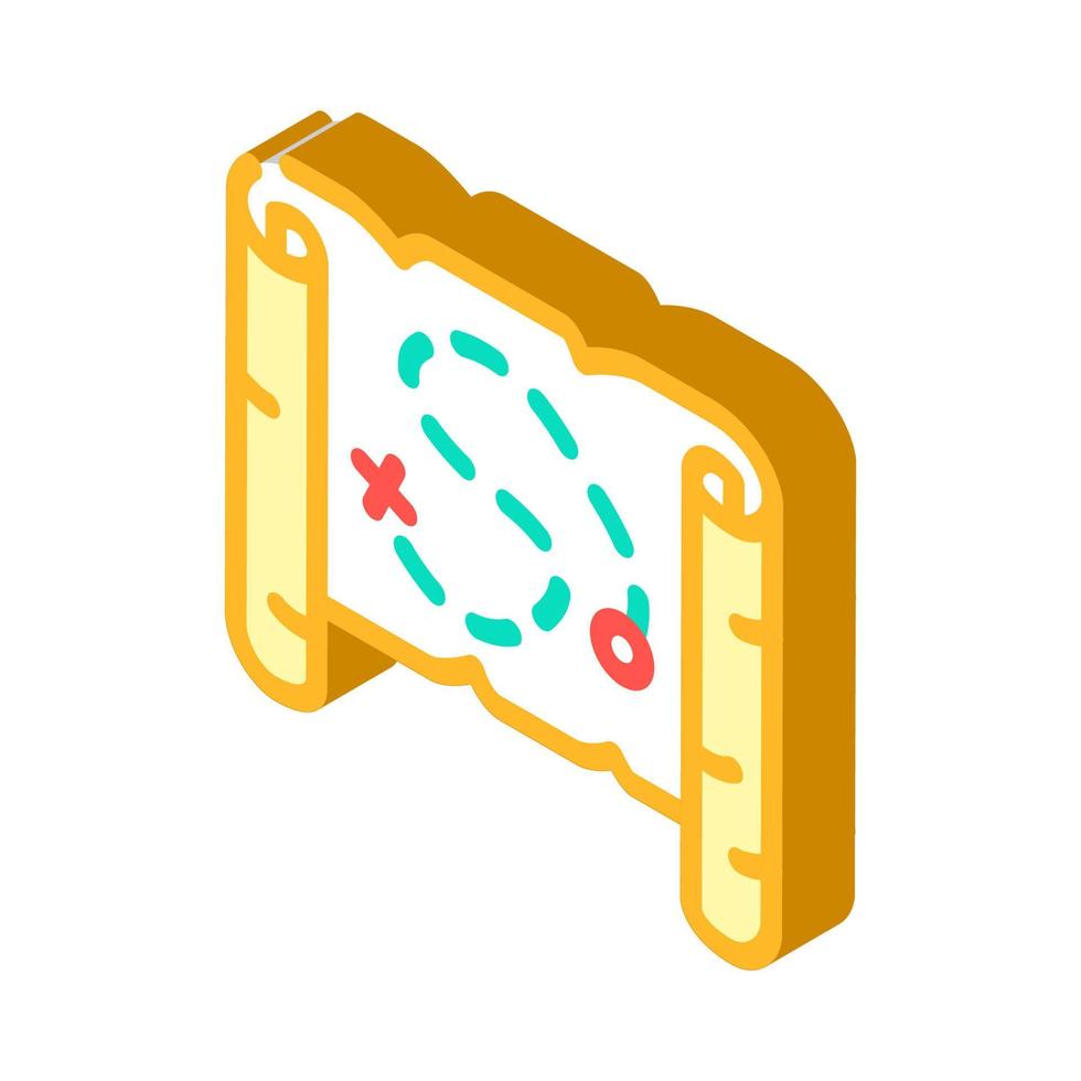 map treasure isometric icon vector illustration