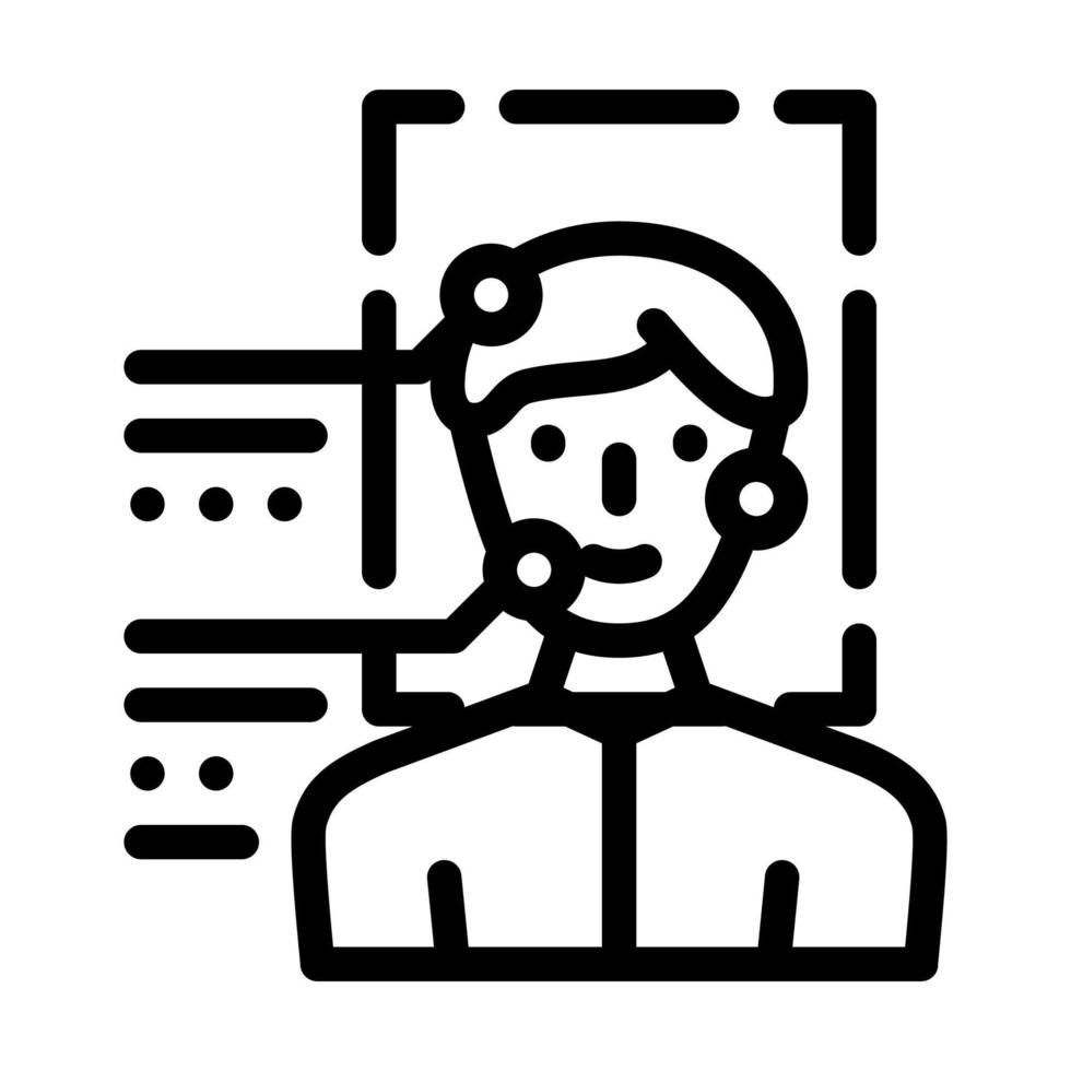 identity identification line icon vector illustration flat