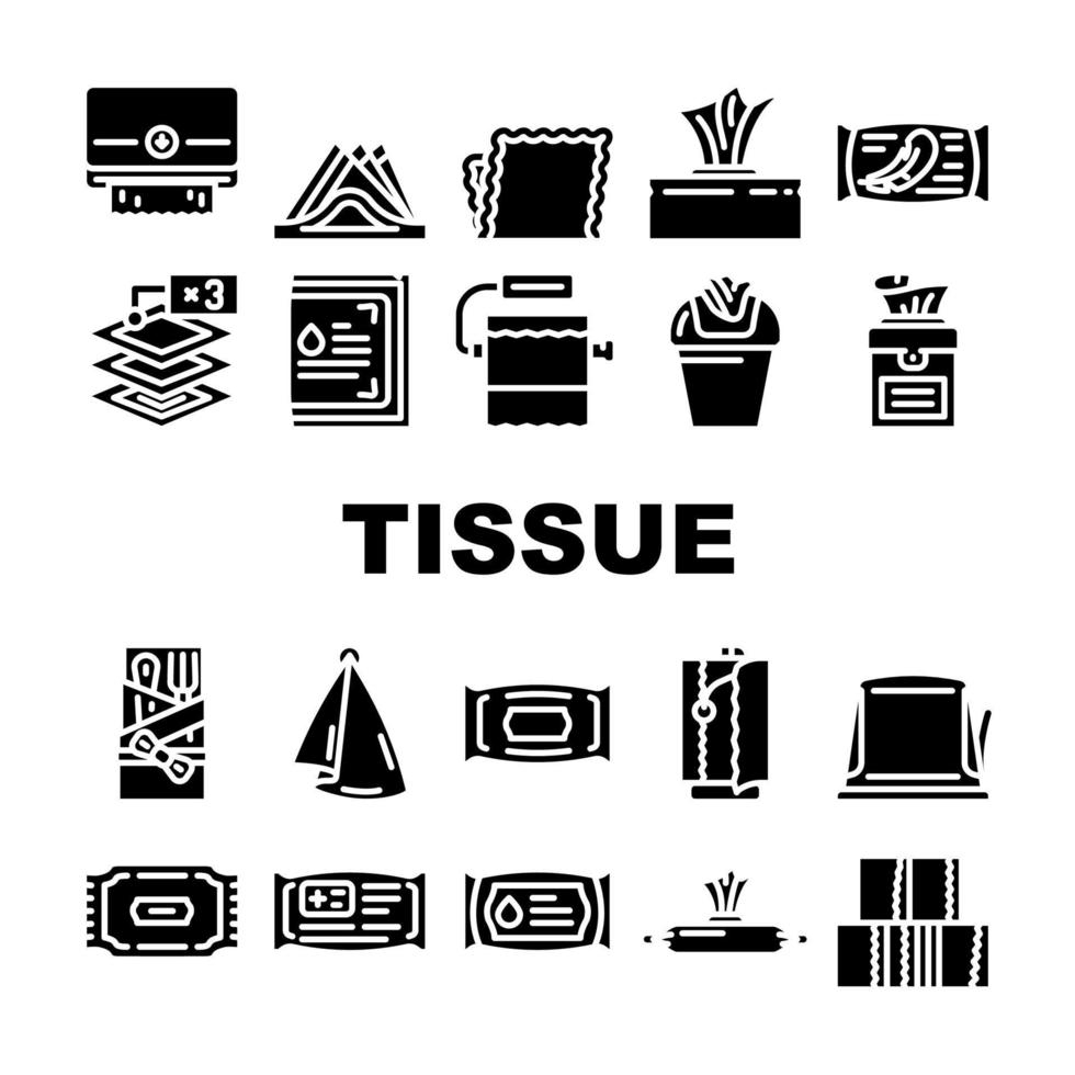 Tissue Paper And Napkin Package Icons Set Vector