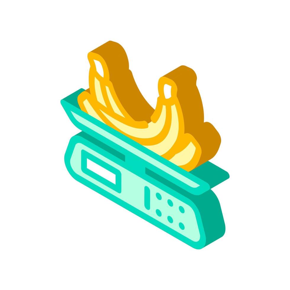 weighing food isometric icon vector illustration color