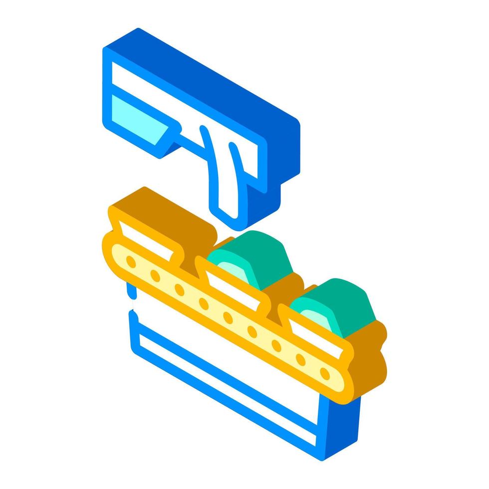 food conveyor isometric icon vector illustration