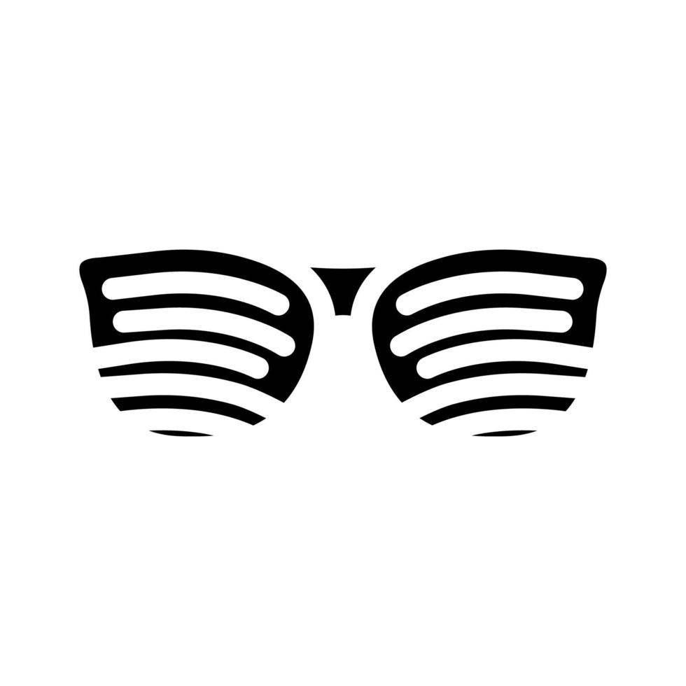 perforated glasses glyph icon vector illustration