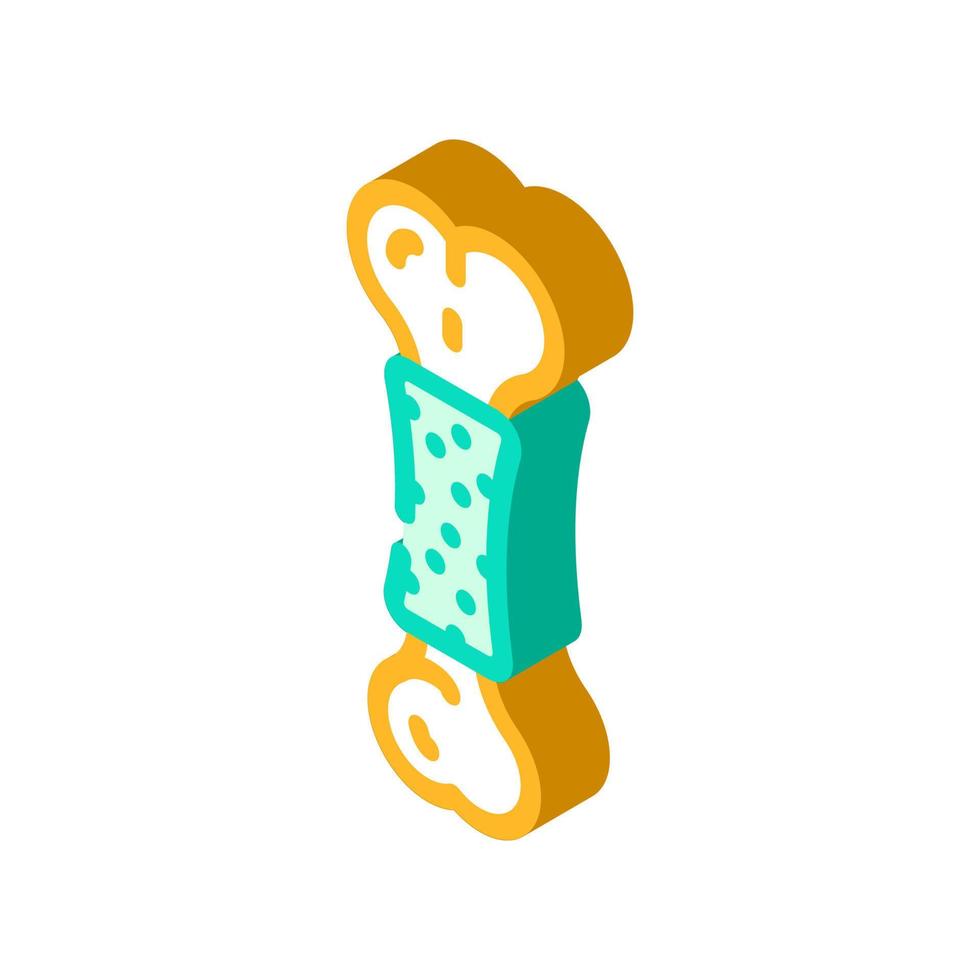 bone dog pet toy isometric icon vector illustration