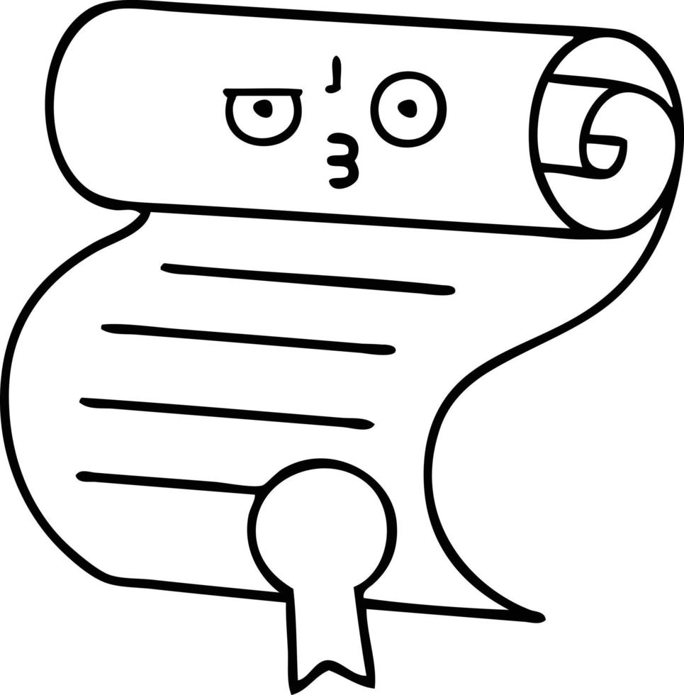line drawing cartoon contract vector