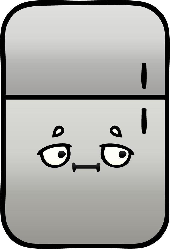 gradient shaded cartoon fridge freezer vector