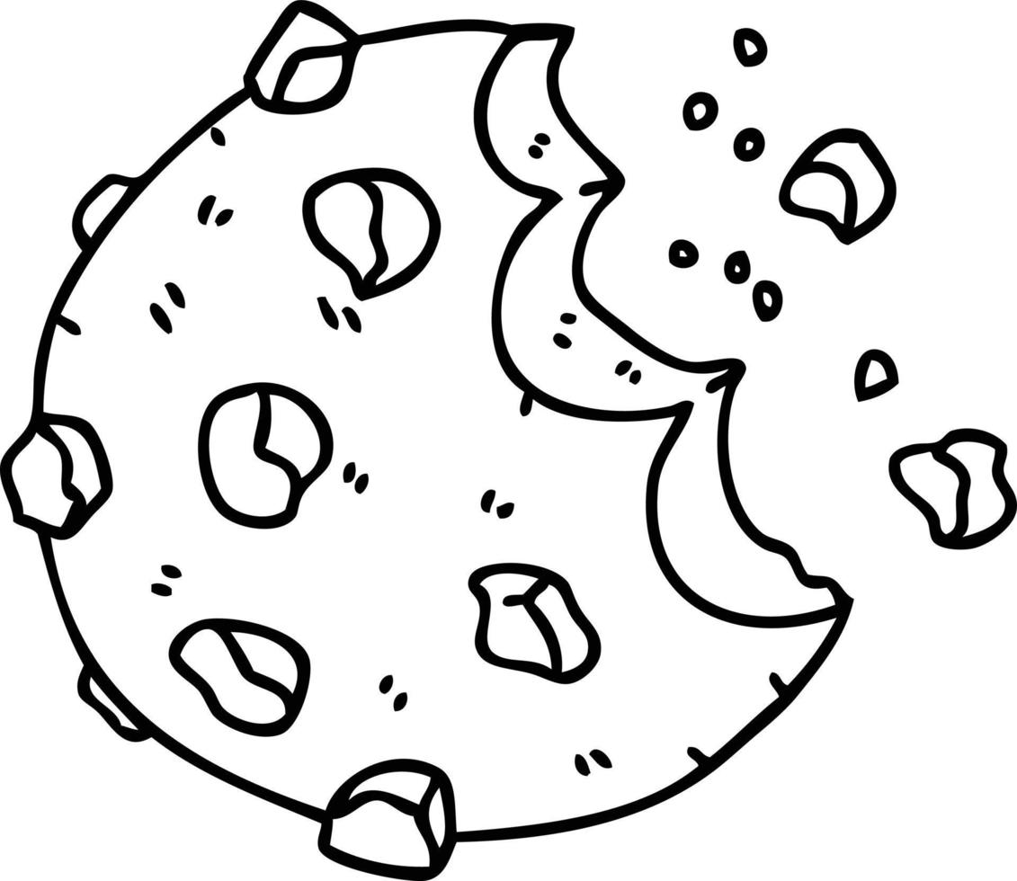quirky line drawing cartoon cookie vector