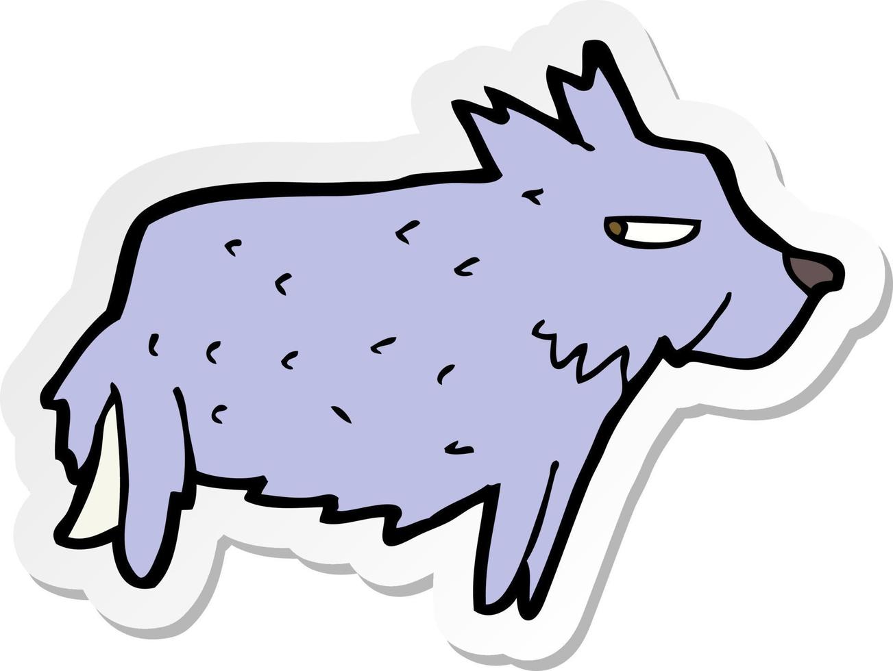 sticker of a cartoon terrier vector
