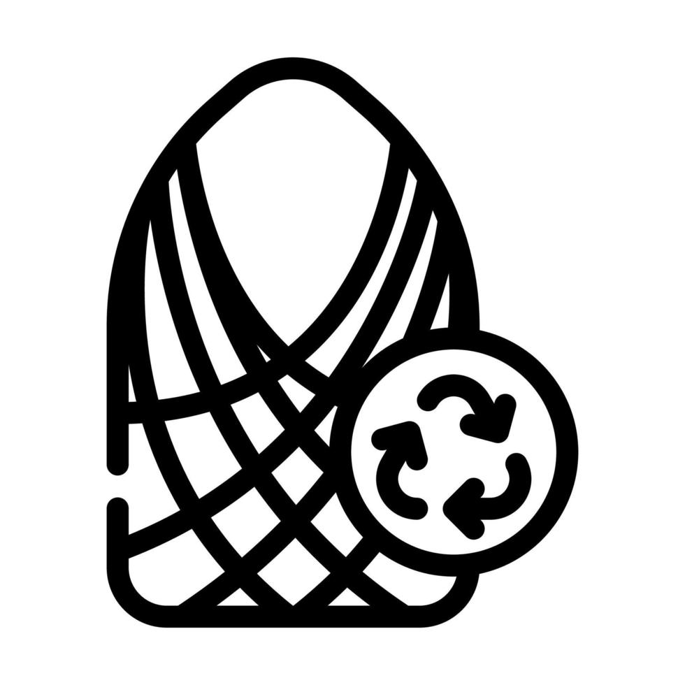 string bag zero waste line icon vector illustration