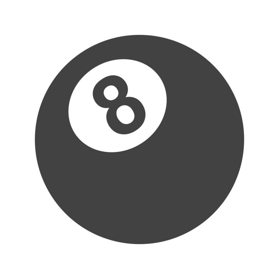 Eight Ball Glyph Black Icon vector