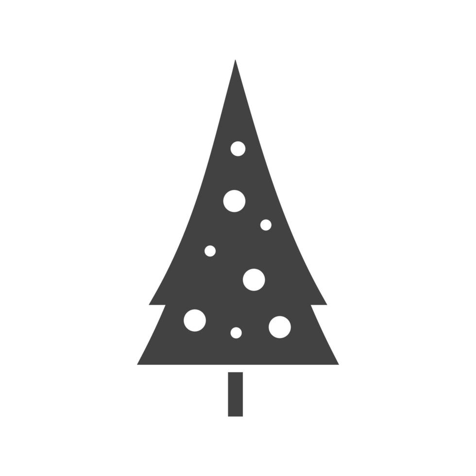 Tree in Snow Glyph Black Icon vector