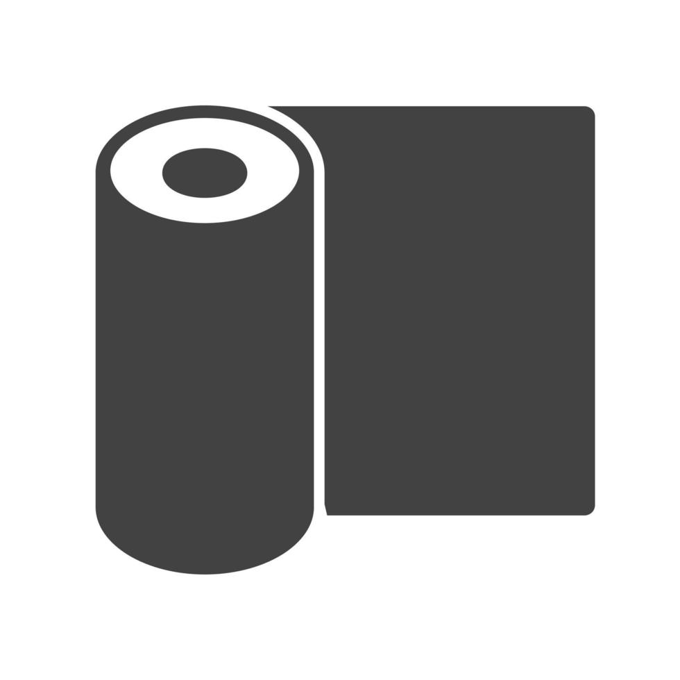 Rolled Mat Glyph Black Icon vector