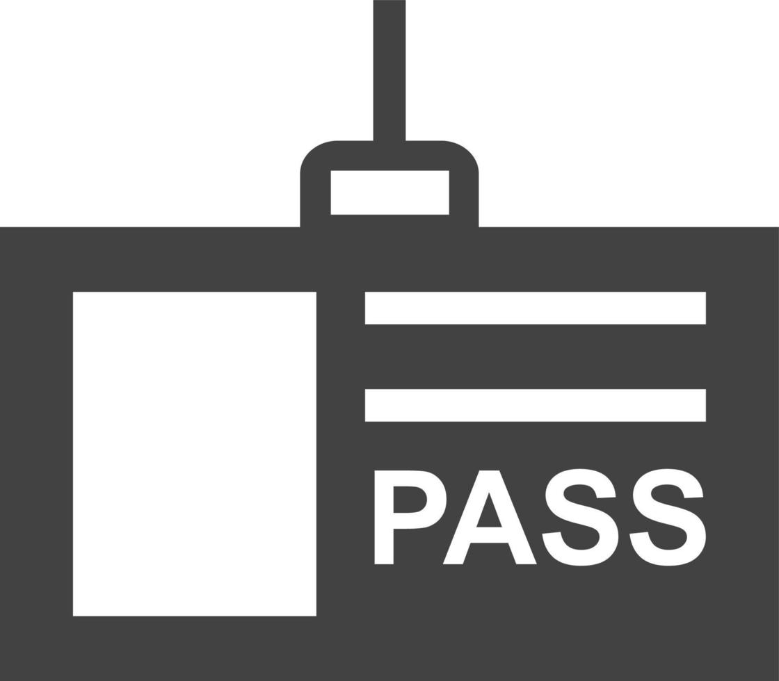 Pass Card Glyph Black Icon vector
