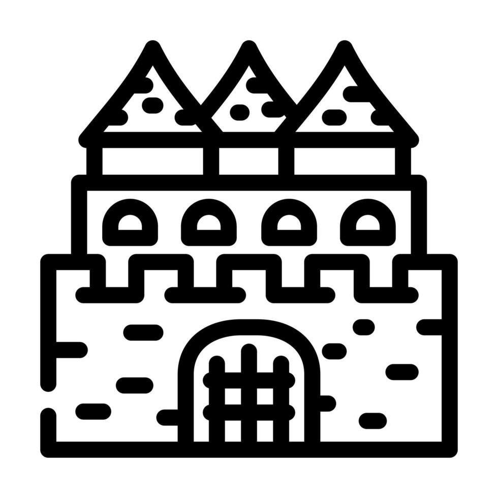 castillo cuento de hadas línea icono vector ilustración