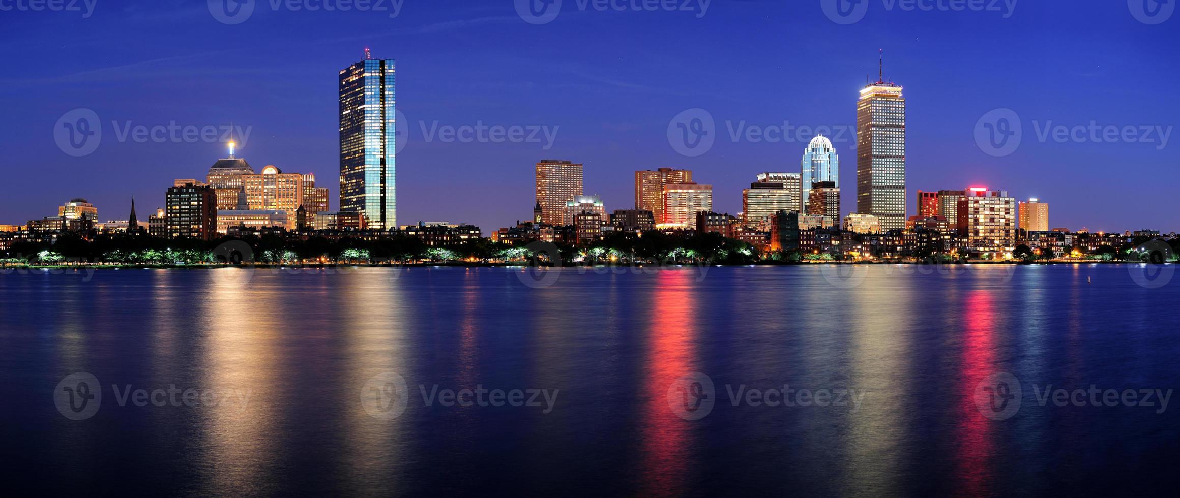 Boston night scene panorama photo