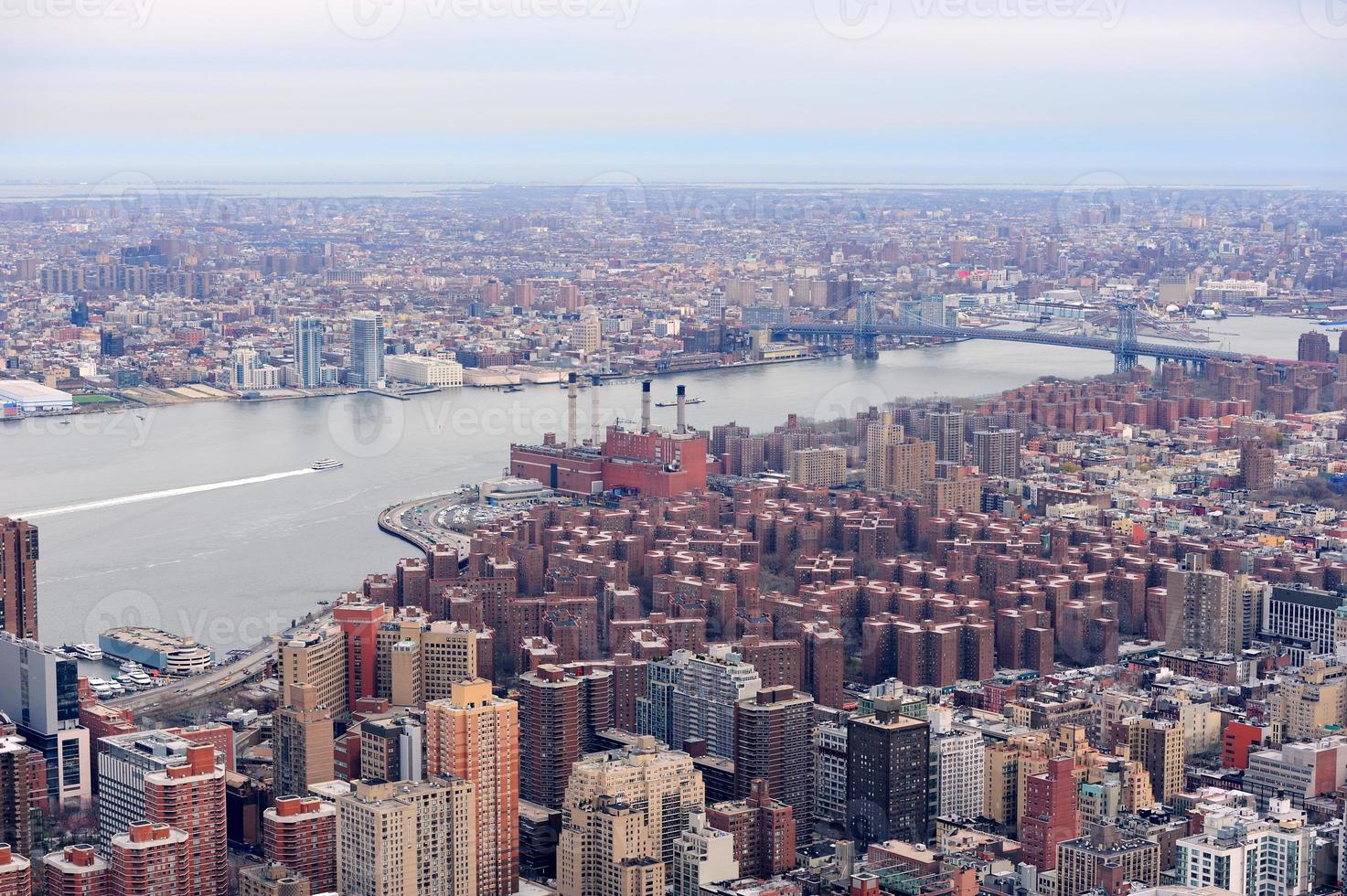 Brooklyn skyline Arial view from New York City Manhattan photo