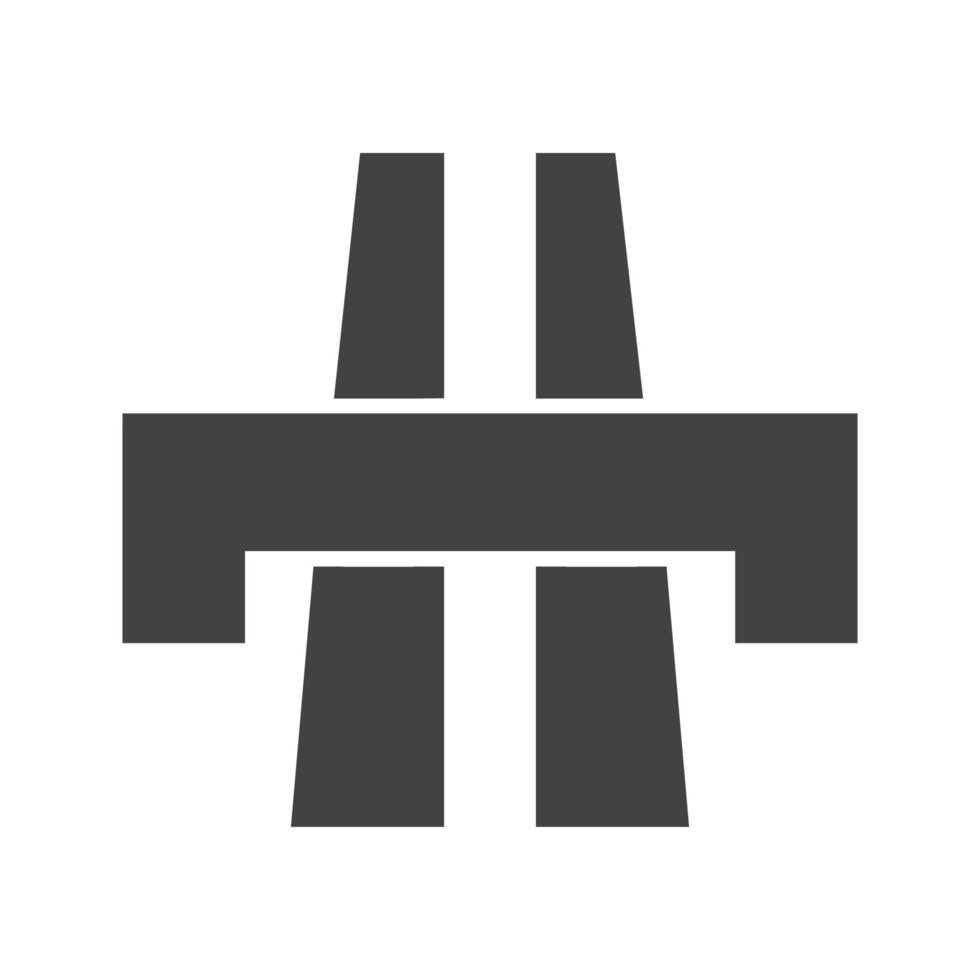 Bridge Glyph Black Icon vector