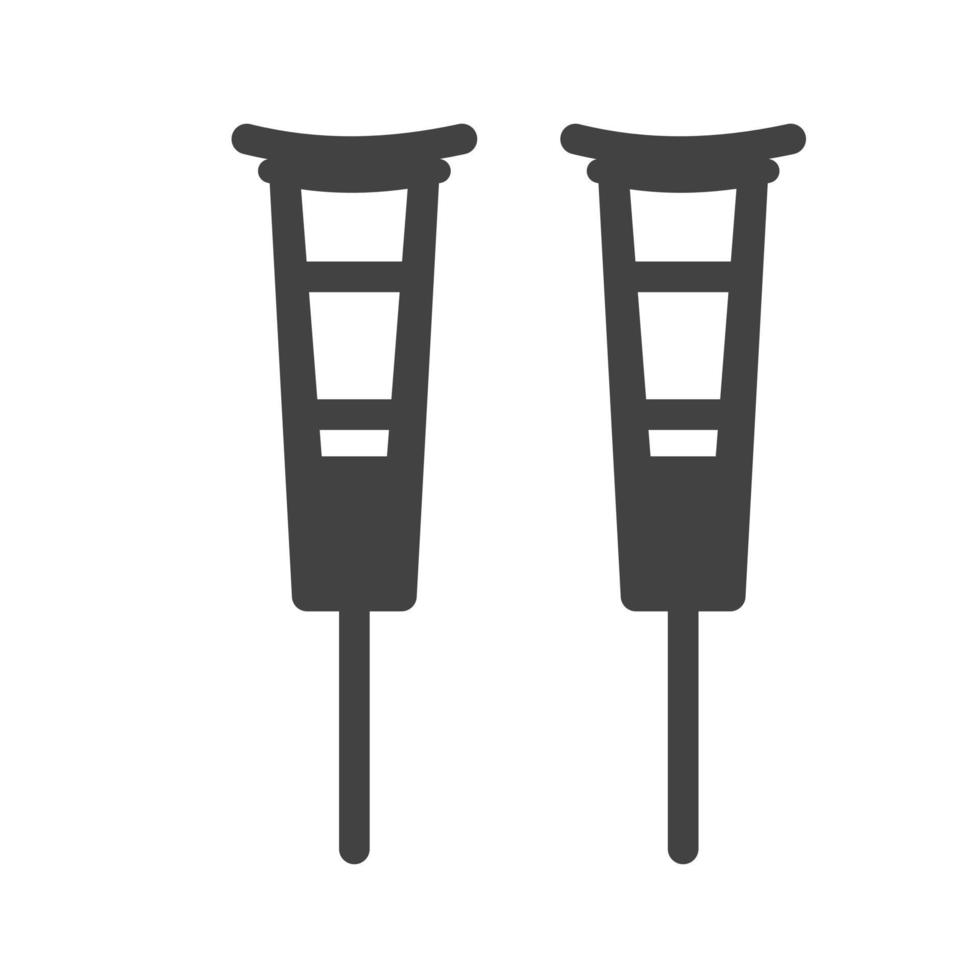 Crutches Glyph Black Icon vector
