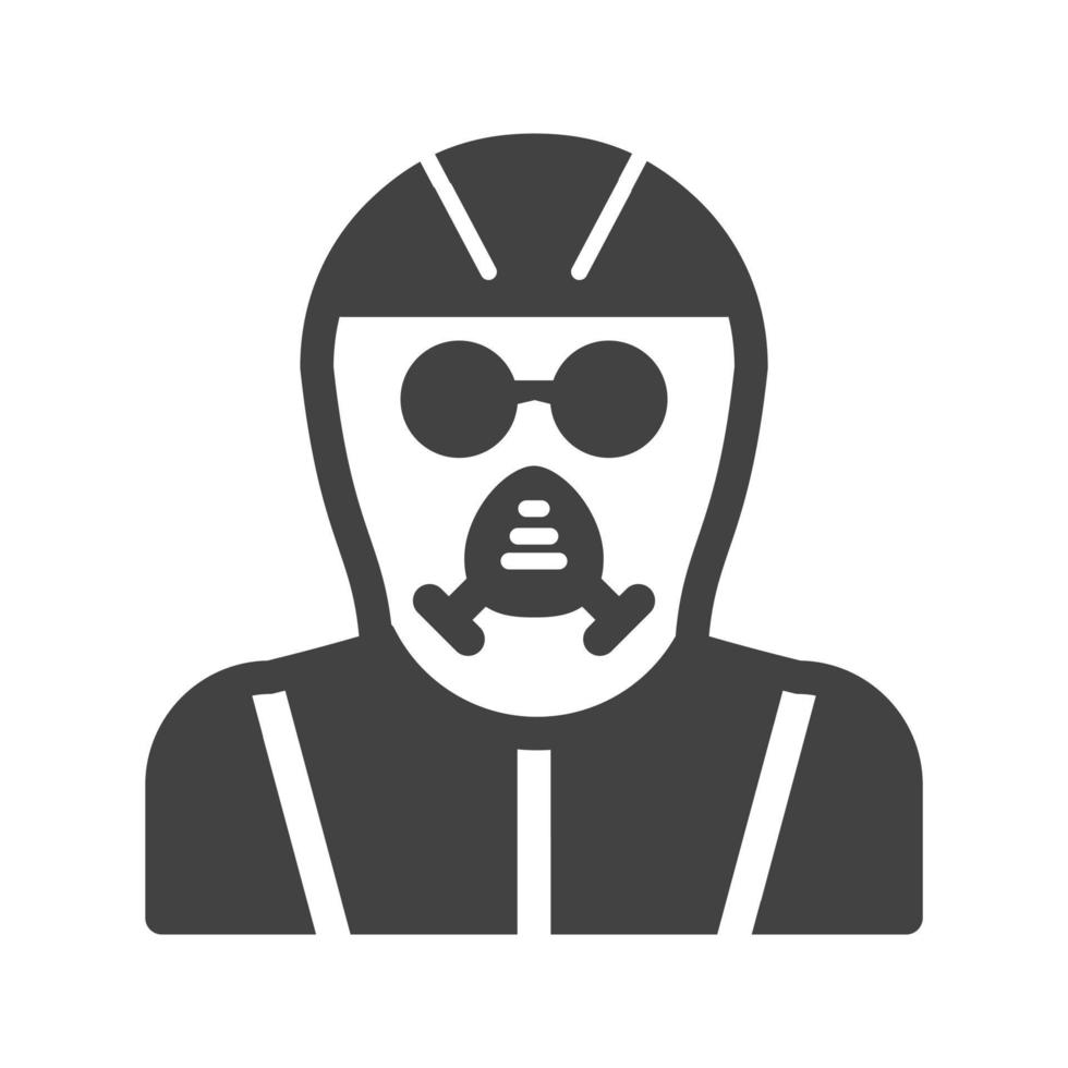 Gas Mask Glyph Black Icon vector
