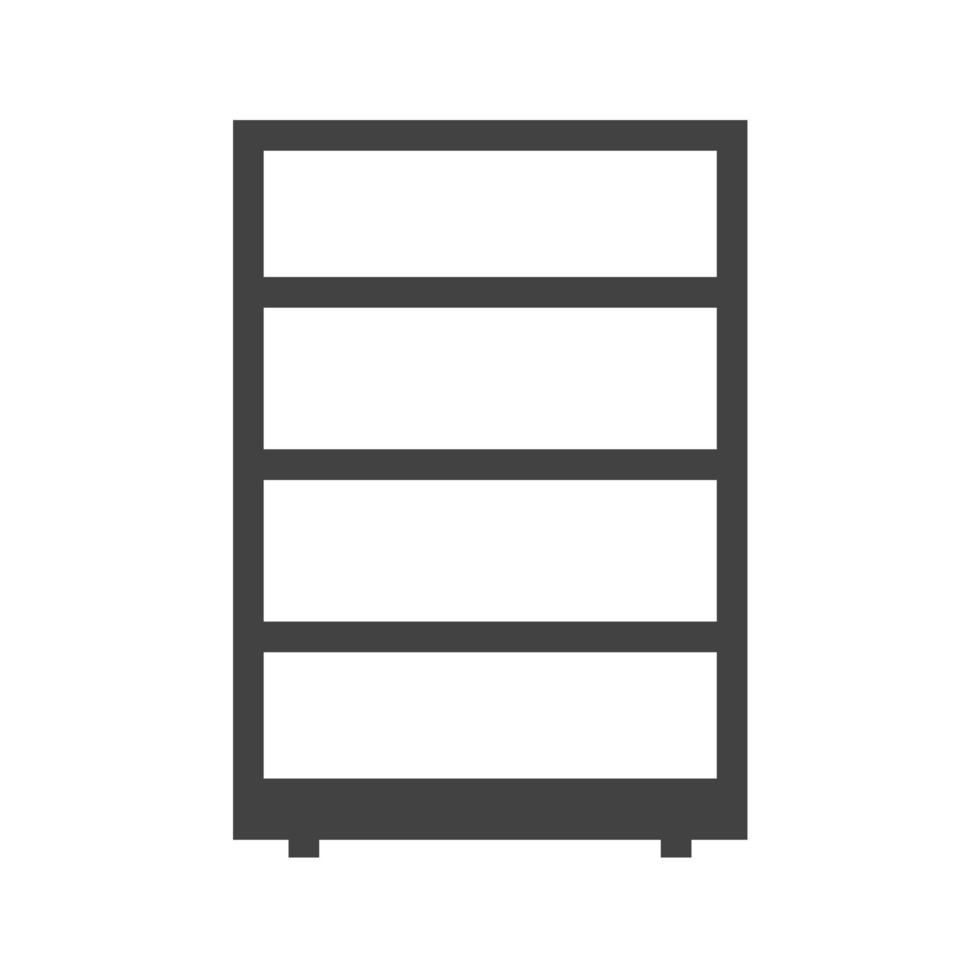 Shelves Cabinet Glyph Black Icon vector