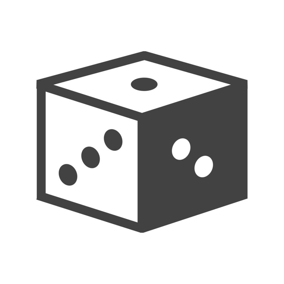 Dice Glyph Black Icon vector