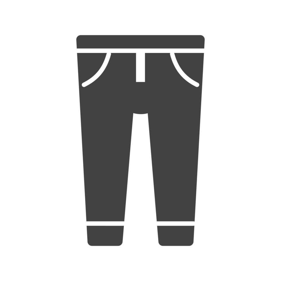 pantalones glifo icono negro vector