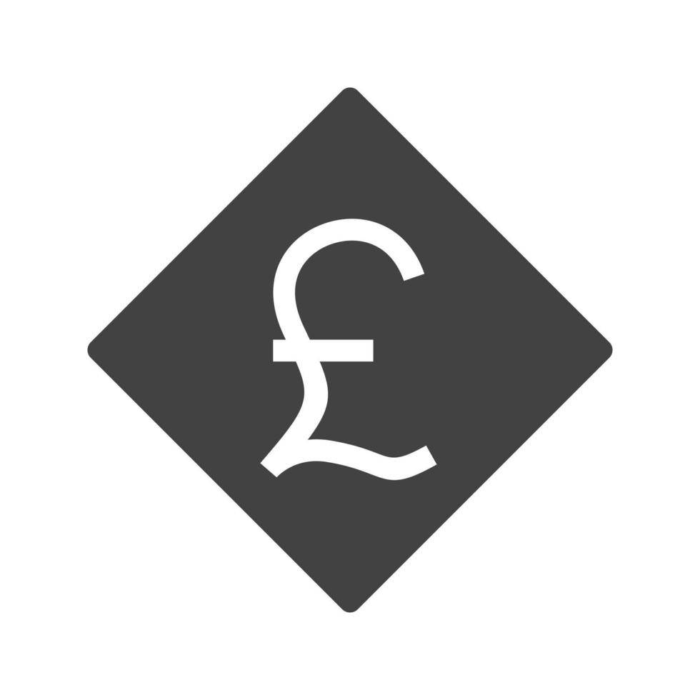 Pound Symbol Glyph Black Icon vector