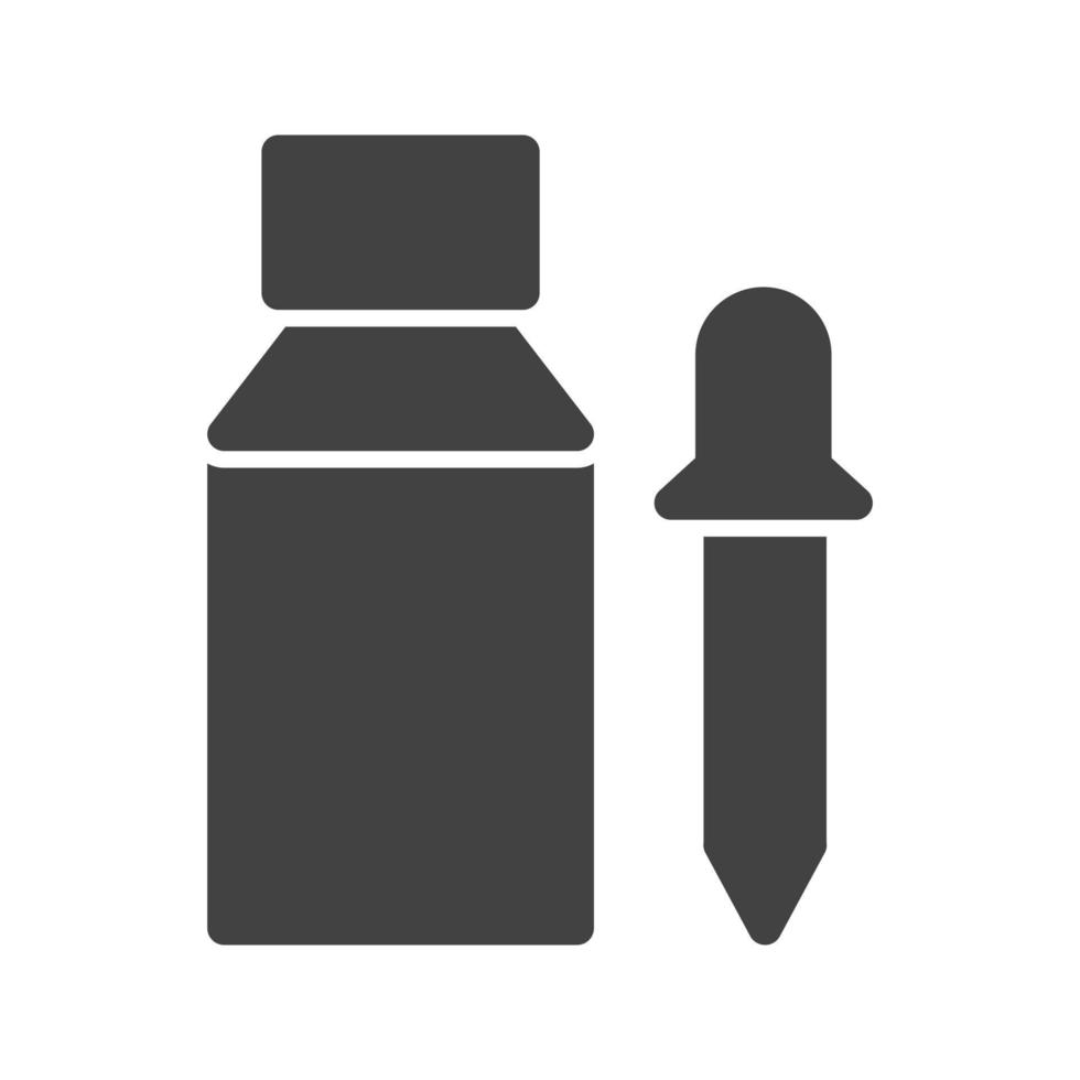Bottle and Dropper Glyph Black Icon vector
