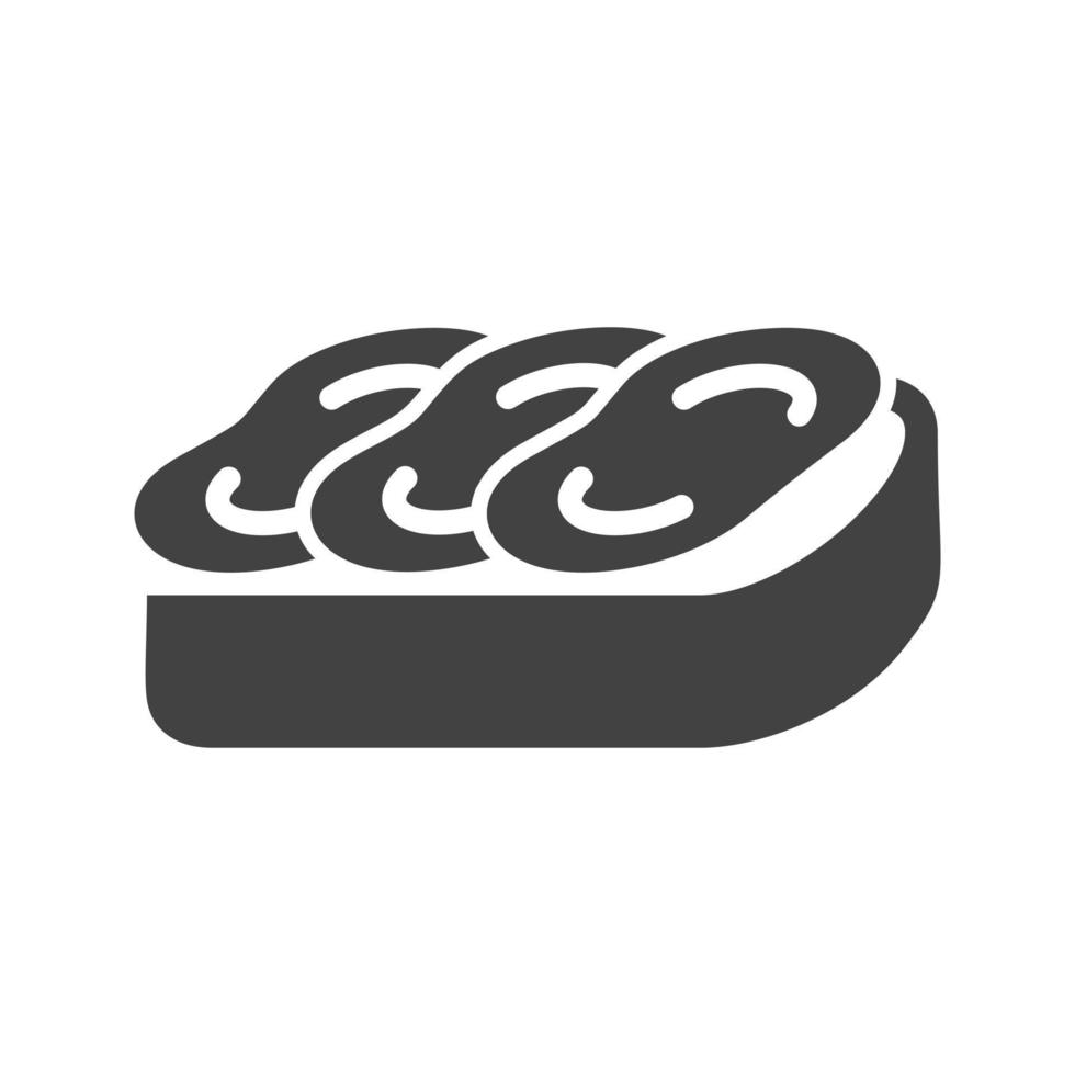 Bruschetta Glyph Black Icon vector