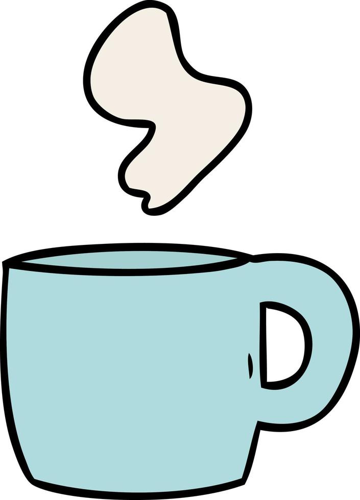 cartoon doodle of a steaming hot drink vector