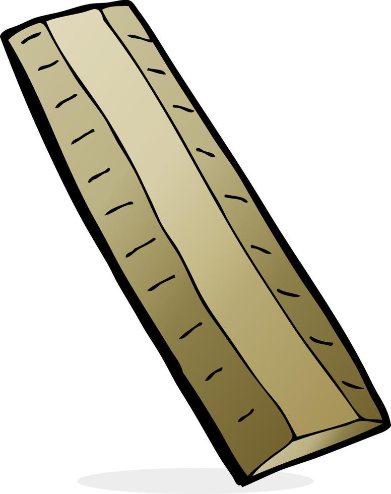 cartoon wooden ruler vector
