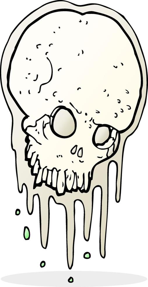cartoon scary skull vector