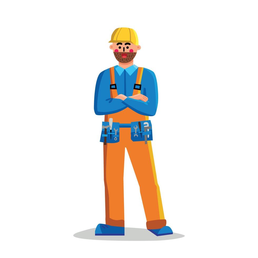 Foreman Building Worker Man Crossed Arms Vector